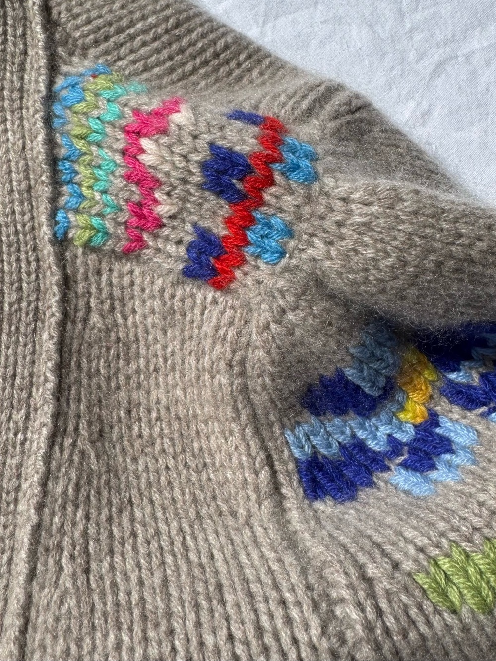 Iris von Arnim Cashmere Cardigan Embroidered Floral Sweater Cropped Luxury Knit - Picture 7 of 8